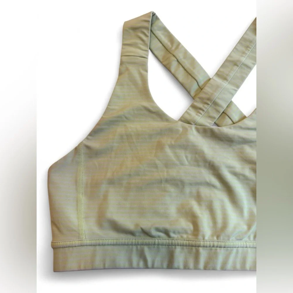 ✅ Lululemon All Sport Bra Adjustable Hyper Stripe Mint Zest Medium Support